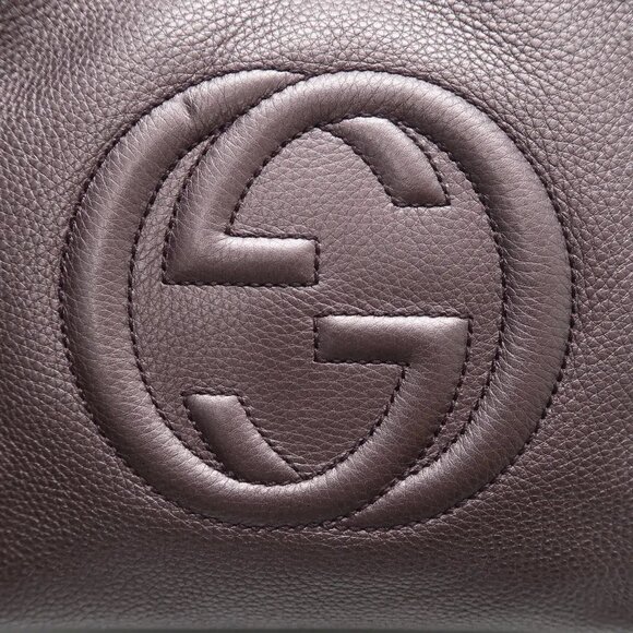 GUCCI Soho Purple Leather Satchel 818-041625 - Picture 8 of 12